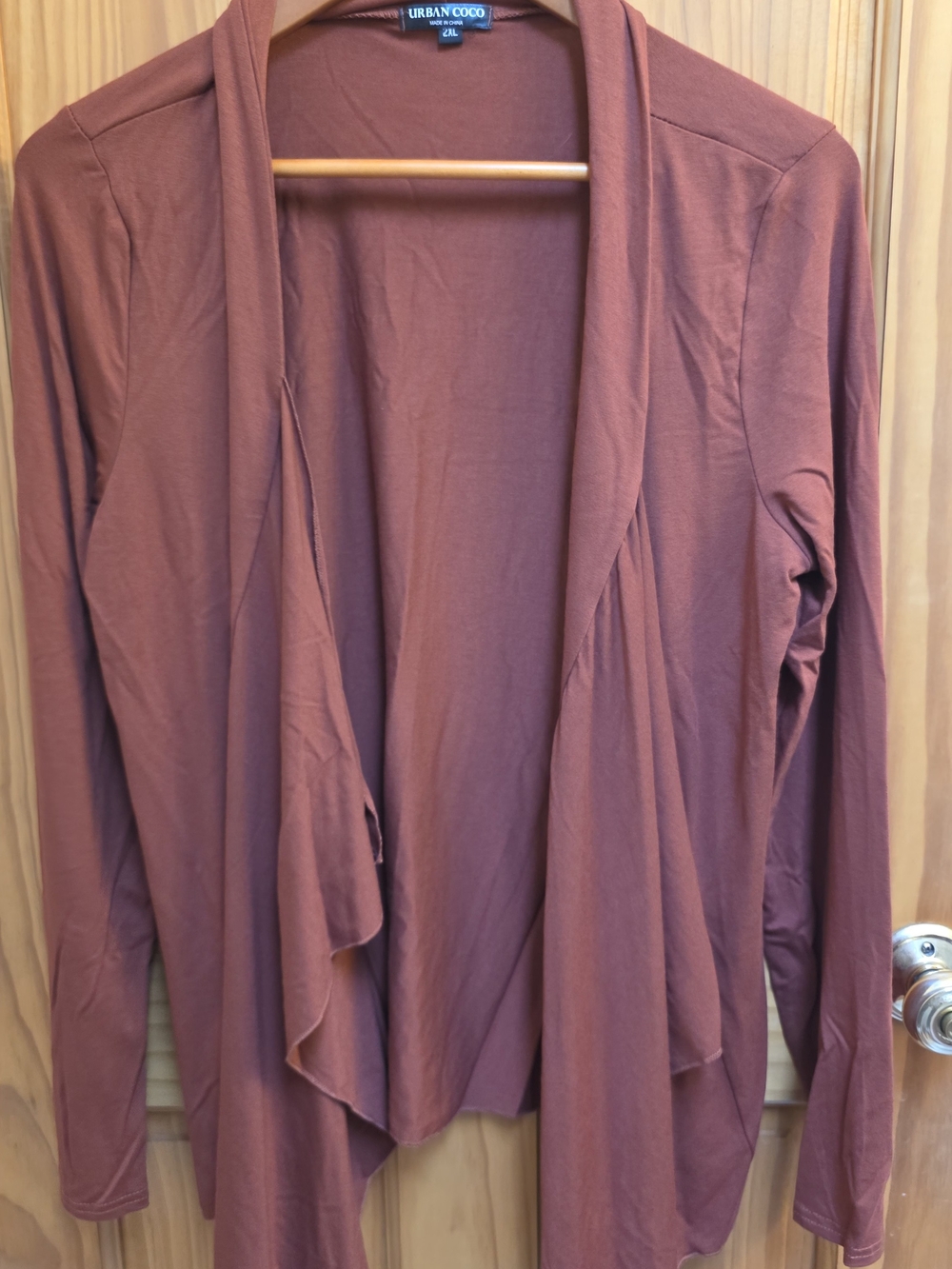Urban Coco Open-Front Cardigan in Rust